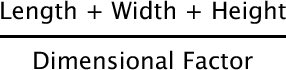 Dimensional Weight Formula