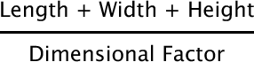 Dimensional Weight Formula
