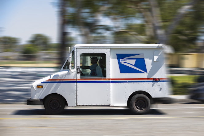 Mail Carrier Driving in Mail truck