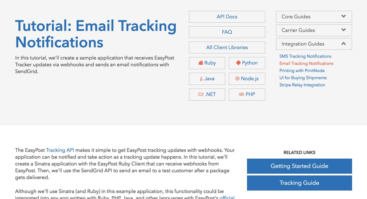 Screenshot of Email Tracking Notifications Tutorial