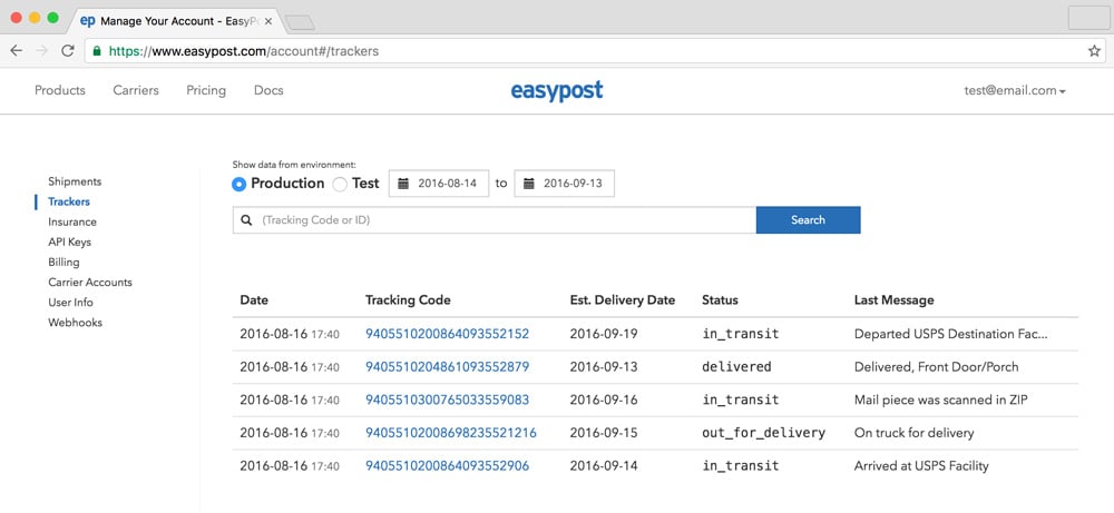 Trackers Dashboard