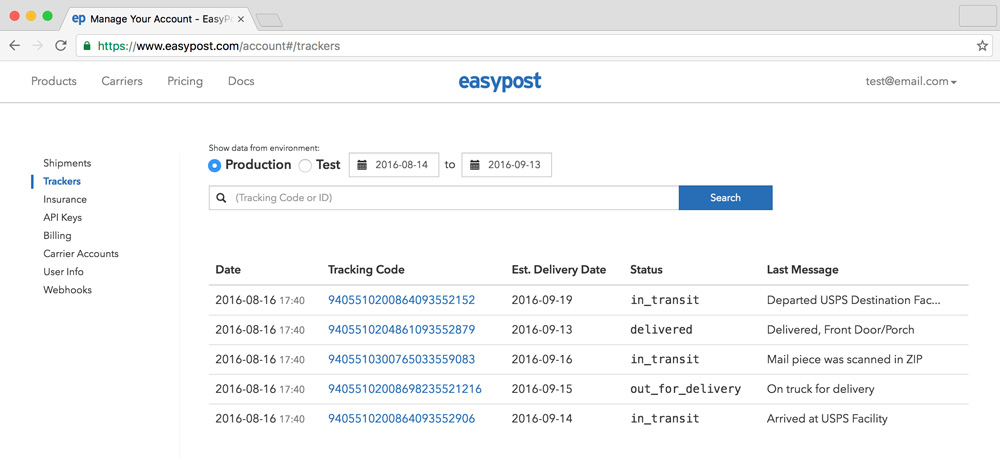 Trackers Dashboard