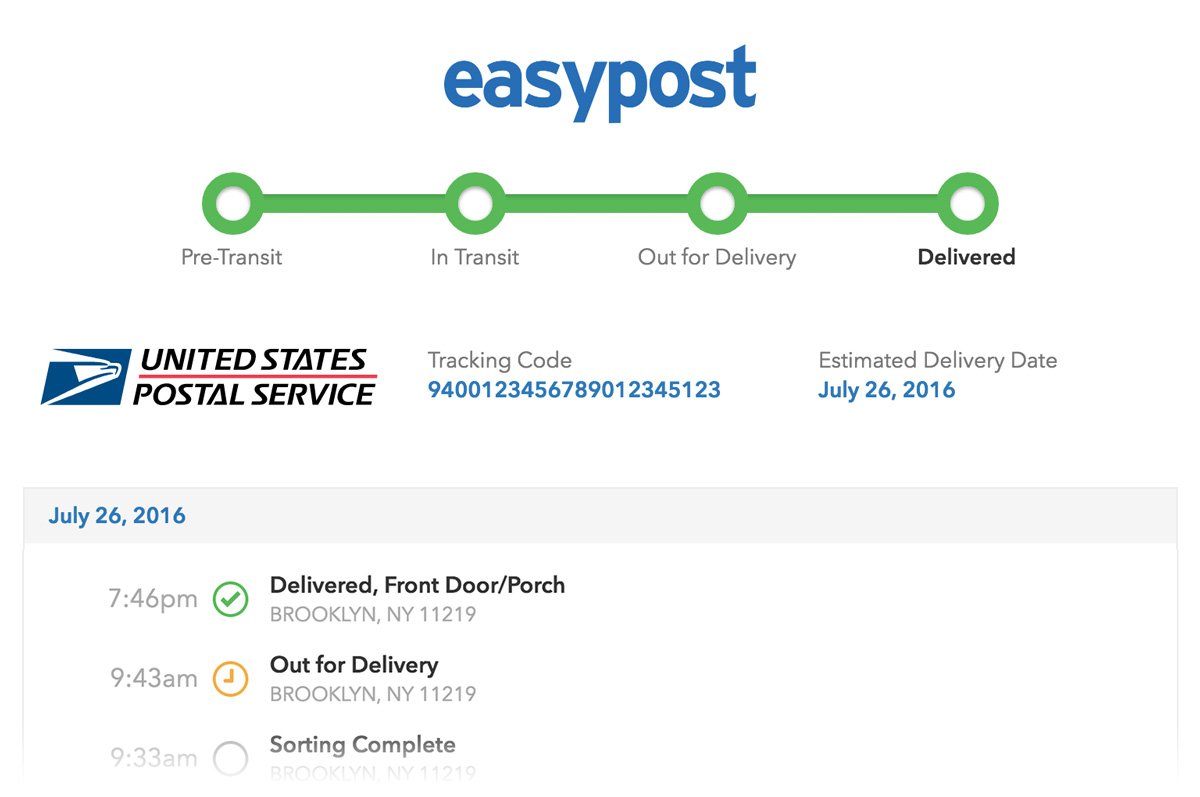 Tracking Guide EasyPost