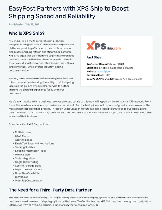Preview of XPSship case study