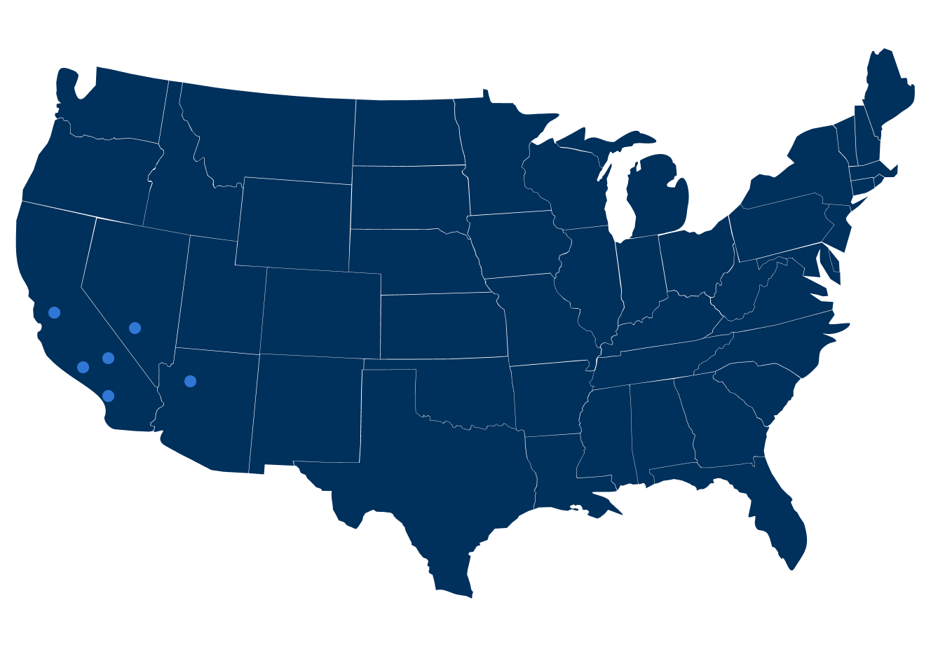 Map indicating Deliver-IT coverage area includes California, Arizona, and Nevada