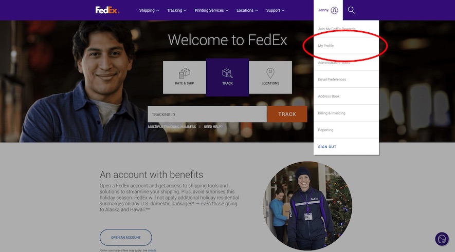 FedEx Home Page