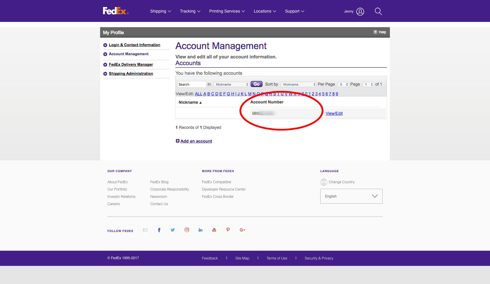 Account Number