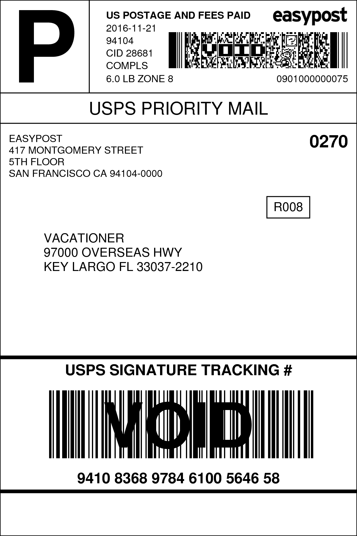 USPS Domestic Label